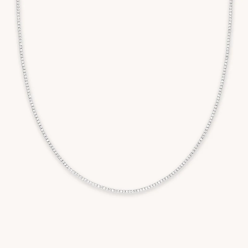 Luxury Jewelry Clearance – Shop Premium Styles Now Tennis Chain Necklace in Silver