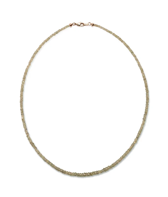 Elegant Necklaces And Bracelets At Limited-Time Offers Tiny Beaded 14k Gold Necklace in Green Sapphire