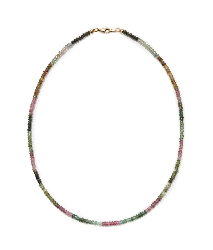Limited-Stock Jewelry Sale – Shop Before It's Gone Tiny Beaded 14k Gold Necklace in Rainbow Tourmaline