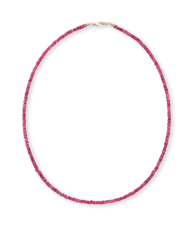 Luxury Meets Affordability – Jewelry Sale Live Now Tiny Beaded 14k Gold Necklace in Ruby