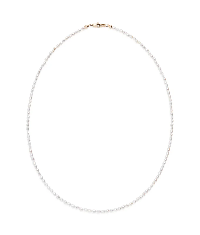 Exclusive Online Jewelry Sale – Don't Wait Tiny Beaded 14k Gold Necklace in Pearl