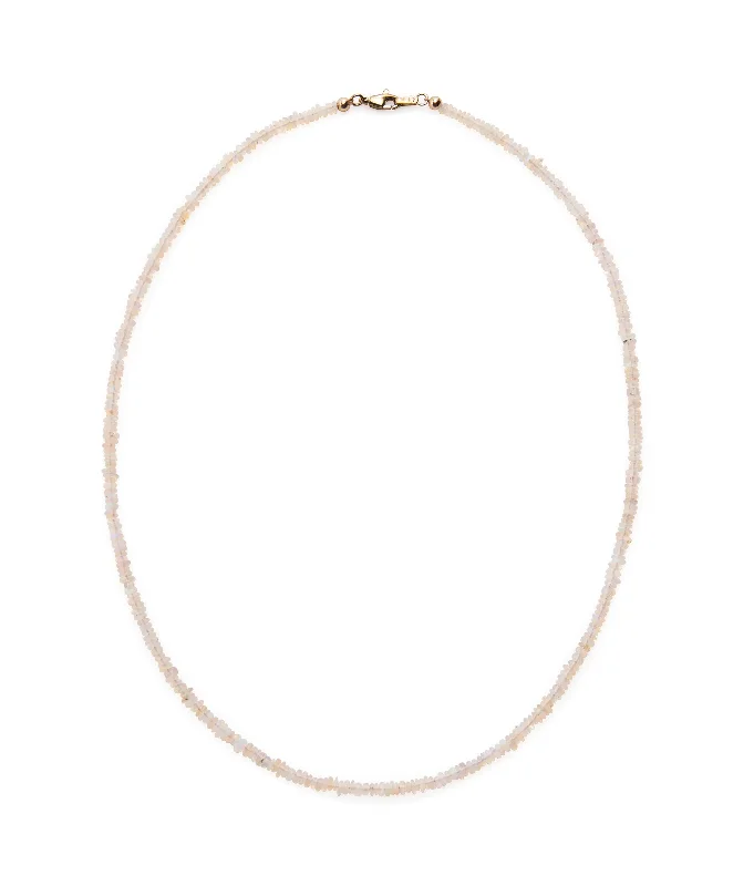 Best Jewelry Sale Prices – Limited-Time Offer Tiny Beaded 14k Gold Necklace in White Opal
