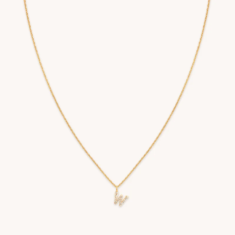 Glamorous Jewelry, Glamorous Deals – Shop Now W Initial Pavé Pendant Necklace in Gold