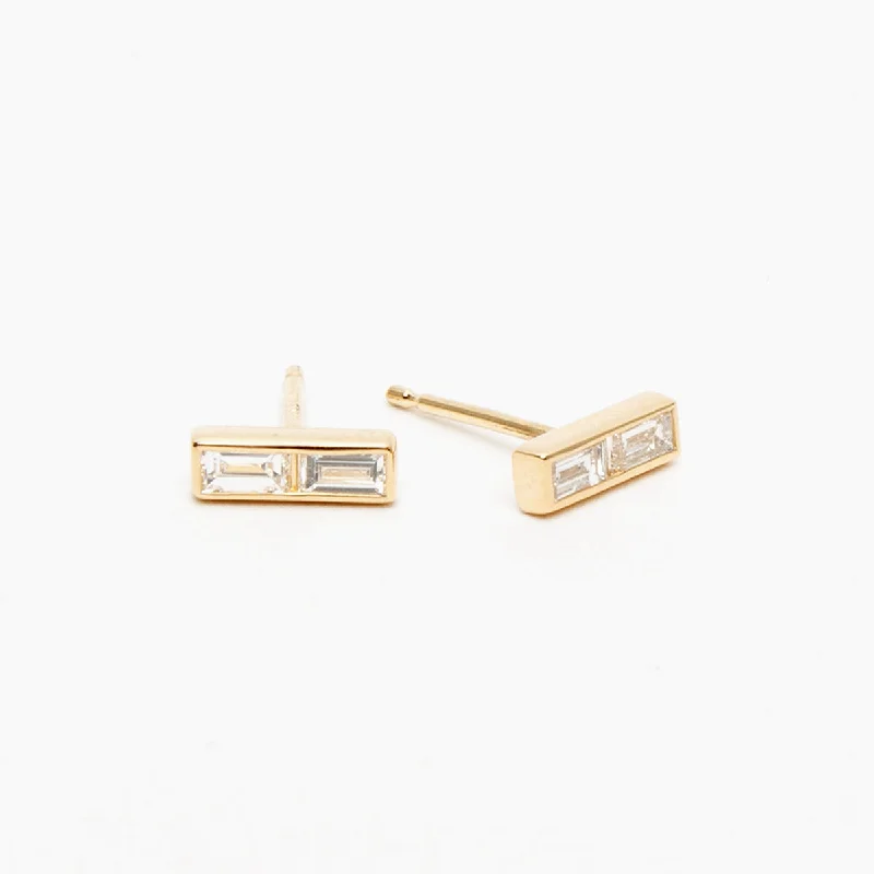 Shop Stylish Jewelry Now And Save Big Baguette Bar Stud Earrings