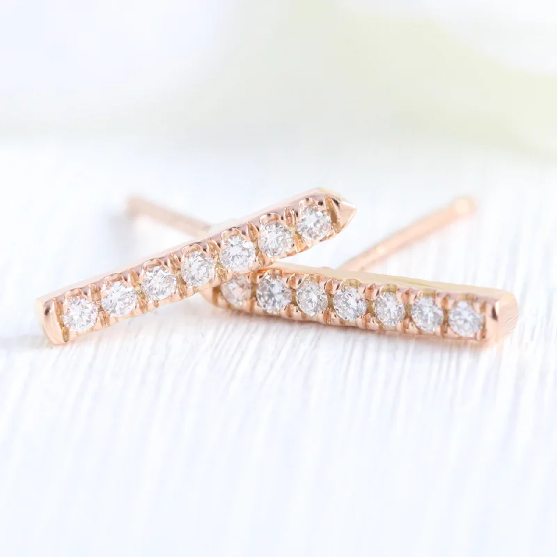 Fashion-Forward Jewelry At Incredible Prices Chevron Diamond Bar Earrings in 14k Gold Pave Stud Earrings Fashion-Forward Jewelry At Incredible Prices Chevron Diamond Bar Earrings in 14k Gold Pave Stud Earrings