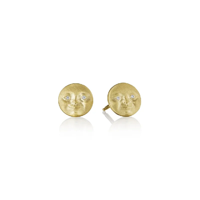 Small Moonface Stud Earrings