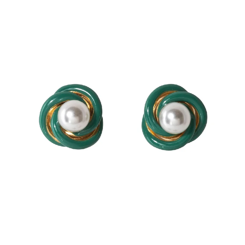 Luxury Meets Affordability – Jewelry Sale Now Live Pearl & Enamel 14K Yellow Gold Love Knot Stud Earrings Luxury Meets Affordability – Jewelry Sale Now Live Pearl & Enamel 14K Yellow Gold Love Knot Stud Earrings