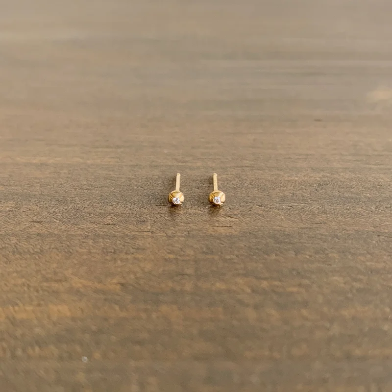 Small Blossom Stud Earrings with Diamonds