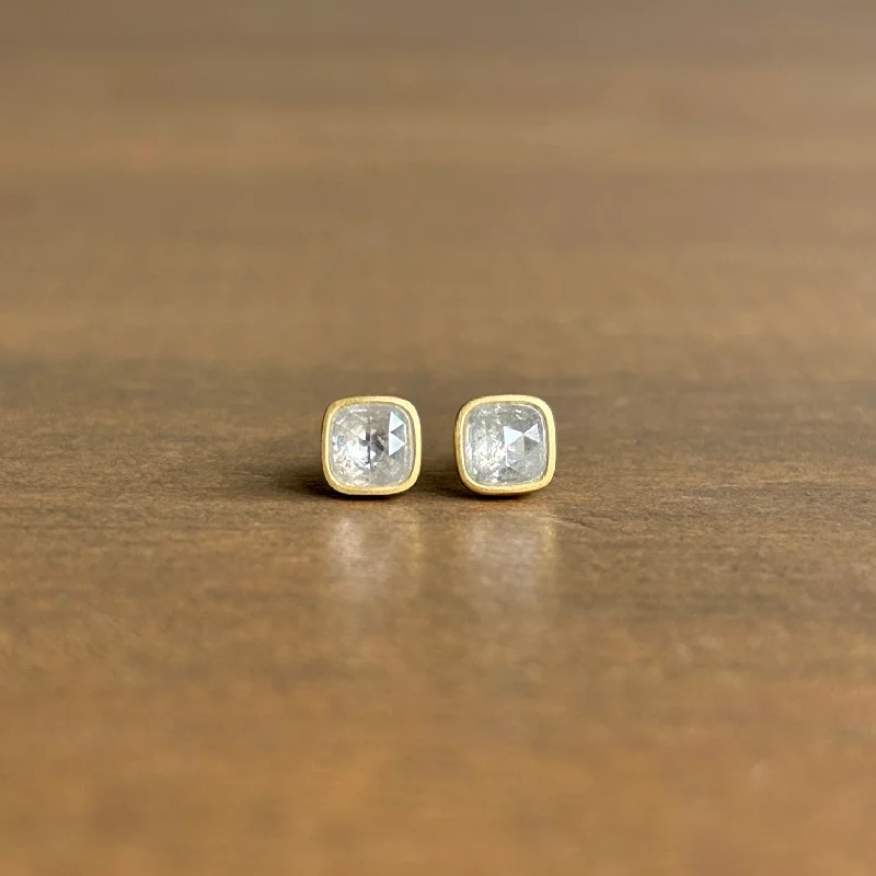 Small Icy Cushion Diamond Stud Earrings