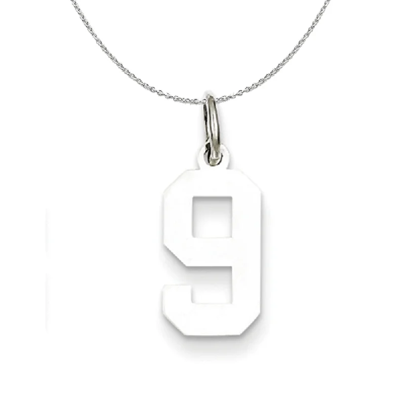 Flash Sale On Exquisite Jewelry – Don't Miss Out Sterling Silver, Athletic Collection, Small Polished Number 9 Necklace Flash Sale On Exquisite Jewelry – Don't Miss Out Sterling Silver, Athletic Collection, Small Polished Number 9 Necklace