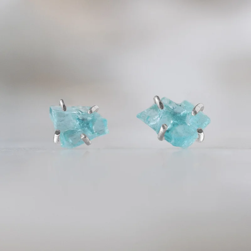 Handcrafted Jewelry Sale – Unique Designs At Low Prices The Raw Aquamarine Stud Earrings | Sterling Silver Handcrafted Jewelry Sale – Unique Designs At Low Prices The Raw Aquamarine Stud Earrings | Sterling Silver