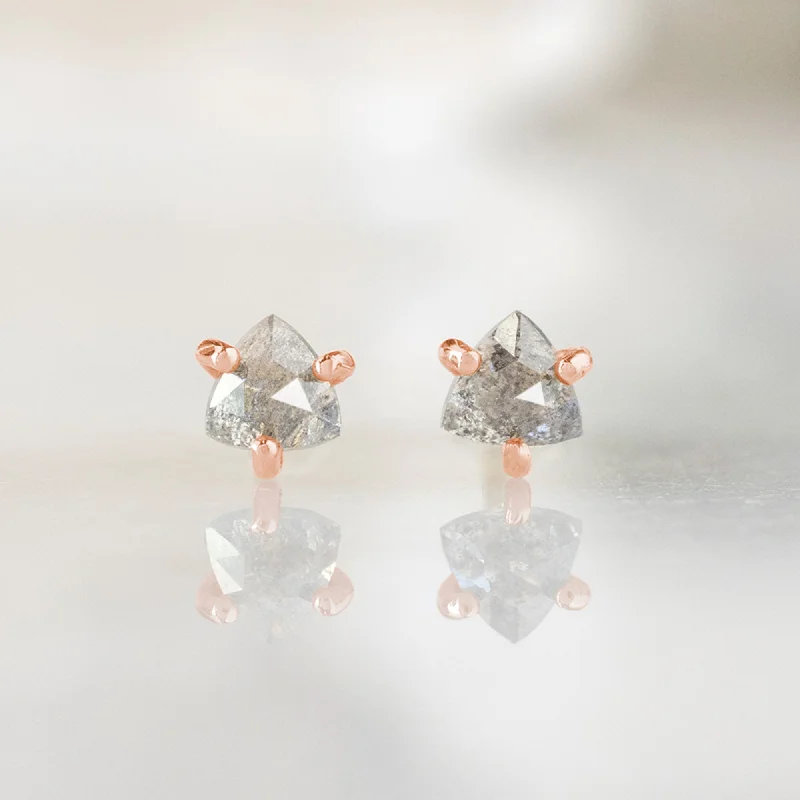 Elegant Jewelry, Exclusive Prices – Shop Now The Salt and Pepper Diamond Trillion Stud Earrings | 14K Rose Gold Elegant Jewelry, Exclusive Prices – Shop Now The Salt and Pepper Diamond Trillion Stud Earrings | 14K Rose Gold