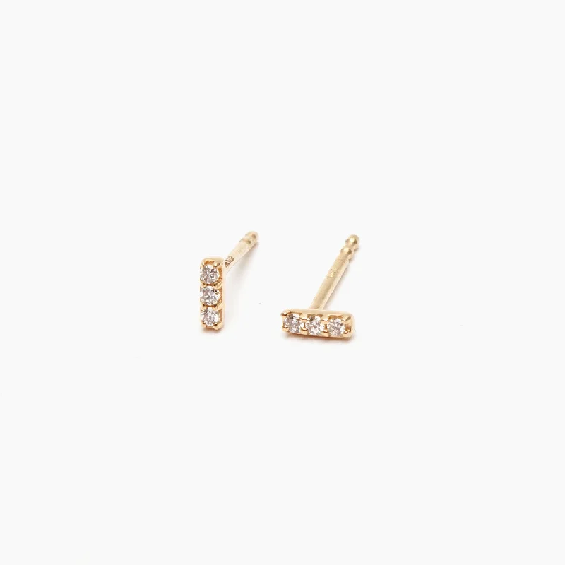 Don't Miss Our Biggest Jewelry Sale Of The Season Three Stone Diamond Bar Stud Earrings Don't Miss Our Biggest Jewelry Sale Of The Season Three Stone Diamond Bar Stud Earrings