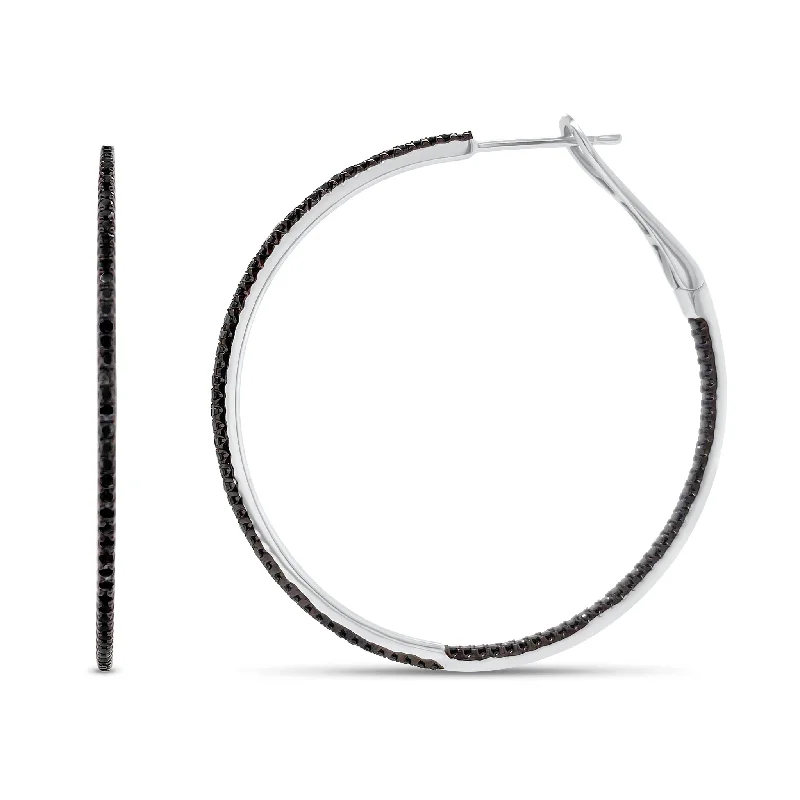 Buy More, Save More On Stunning Jewelry Pieces Black Diamond Interior & Exterior Hoop Earrings