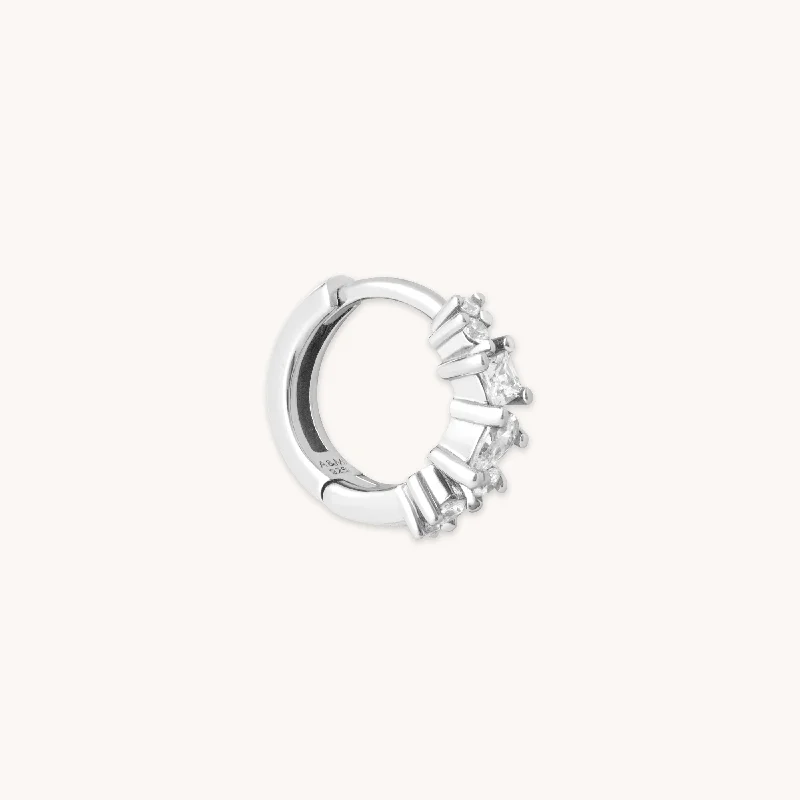 Glamorous Jewelry, Glamorous Deals – Shop Now Celestial Crystal 8mm Hoop in Silver