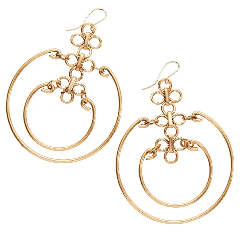 Limited-Stock Jewelry Sale – Once It's Gone, It's Gone Chain Reaction Hoops Earrings - Antique Gold Finish by &Livy Limited-Stock Jewelry Sale – Once It's Gone, It's Gone Chain Reaction Hoops Earrings - Antique Gold Finish by &Livy