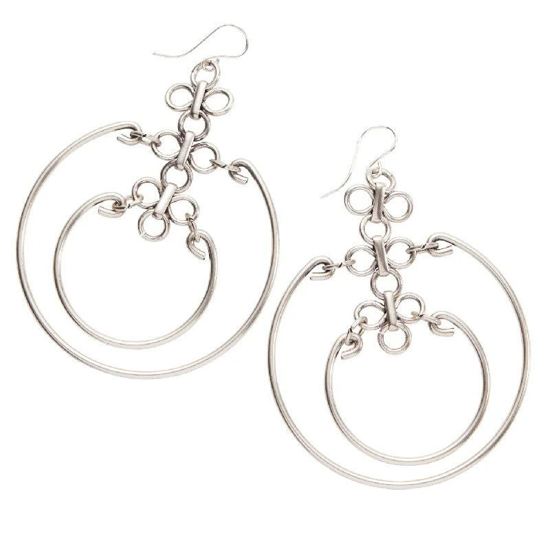 Premium Jewelry Now Available At Special Discounts Chain Reaction Hoops Earrings - Antique Silver Finish by &Livy Premium Jewelry Now Available At Special Discounts Chain Reaction Hoops Earrings - Antique Silver Finish by &Livy