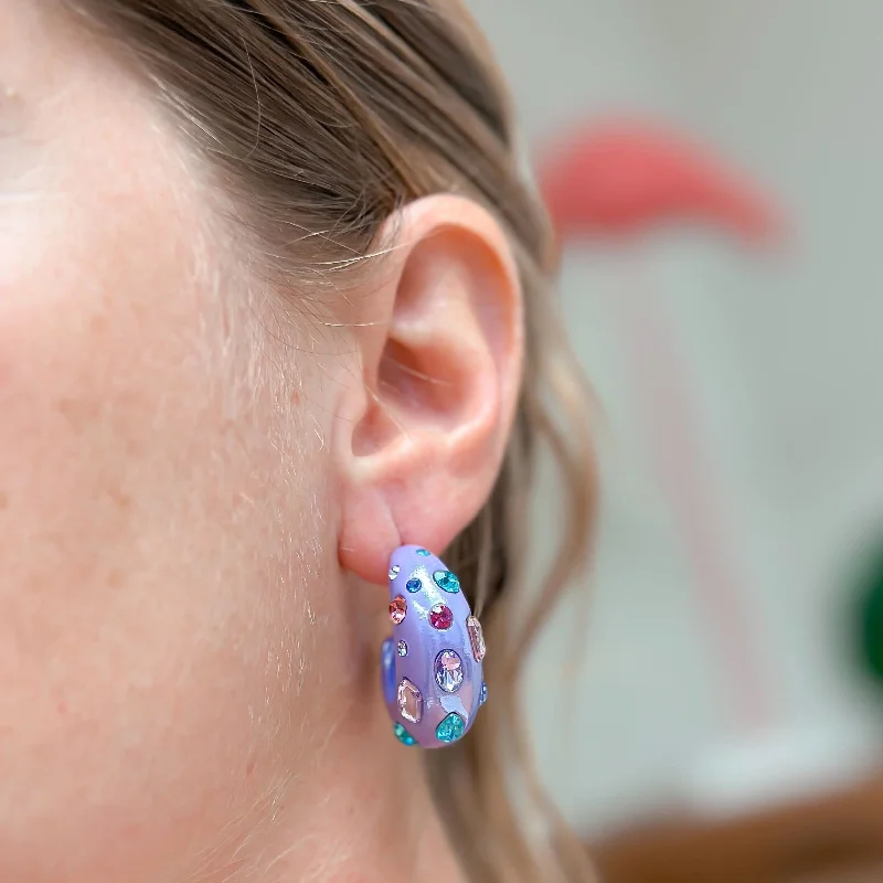 Bestselling Jewelry Now On Sale – Elevate Your Look Chunky Rhinestone Bauble Hoop Earrings - Purple Bestselling Jewelry Now On Sale – Elevate Your Look Chunky Rhinestone Bauble Hoop Earrings - Purple
