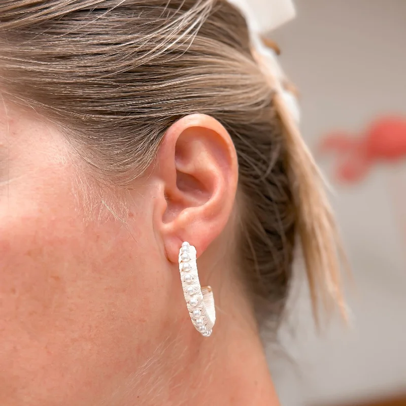 Jewelry Deals That Sparkle – Shop Today Classic Pearl Lined Hoop Earrings - Ivory