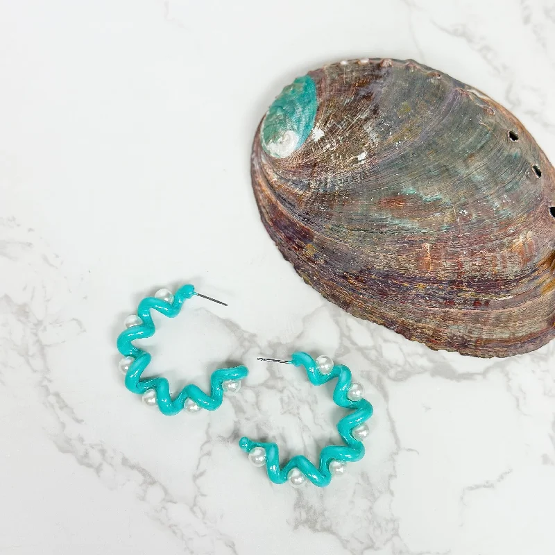 Exclusive Jewelry Bundles At Discounted Rates Color Coated Pearl Coil Hoop Earrings - Mint Exclusive Jewelry Bundles At Discounted Rates Color Coated Pearl Coil Hoop Earrings - Mint