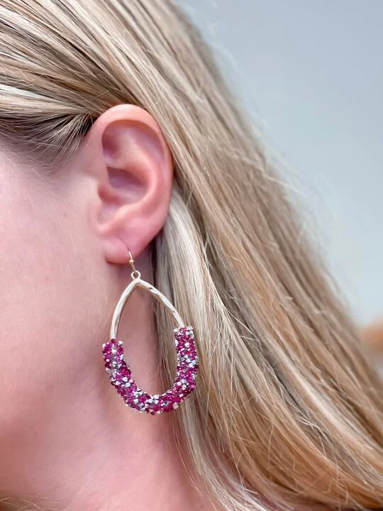 Exclusive Jewelry Offers – Shine For Less Crystal Encrusted Gold Teardrop Dangle Earrings - Fuchsia Exclusive Jewelry Offers – Shine For Less Crystal Encrusted Gold Teardrop Dangle Earrings - Fuchsia