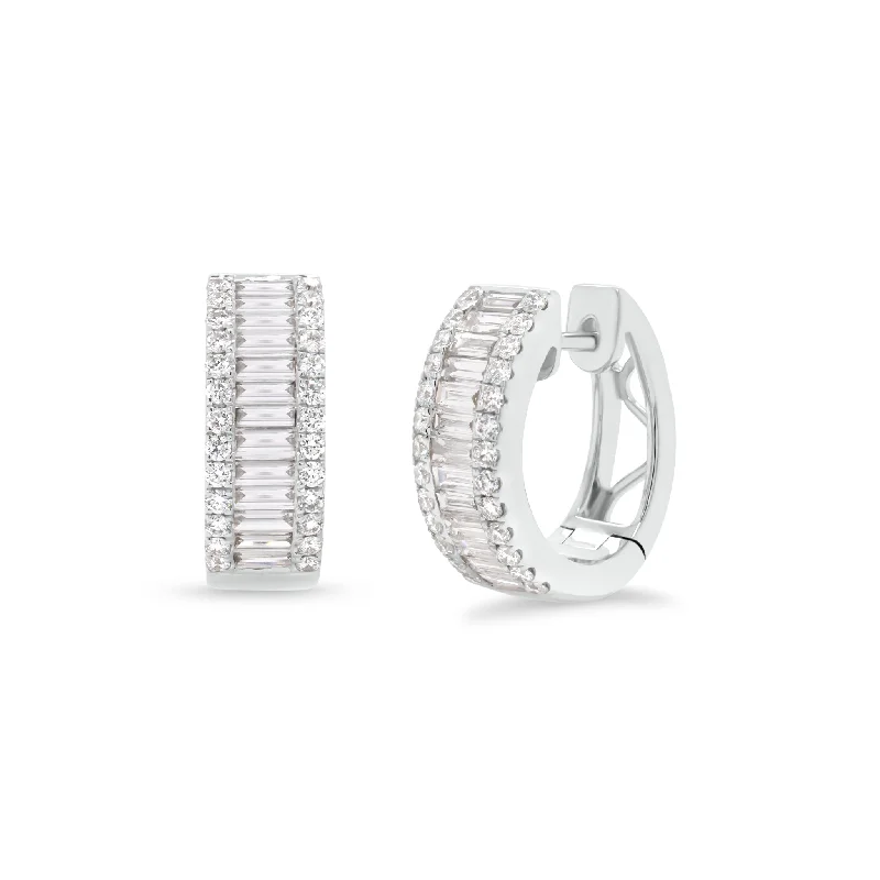 Upgrade Your Jewelry Collection For Less Diamond Baguette Wide Huggie Earrings