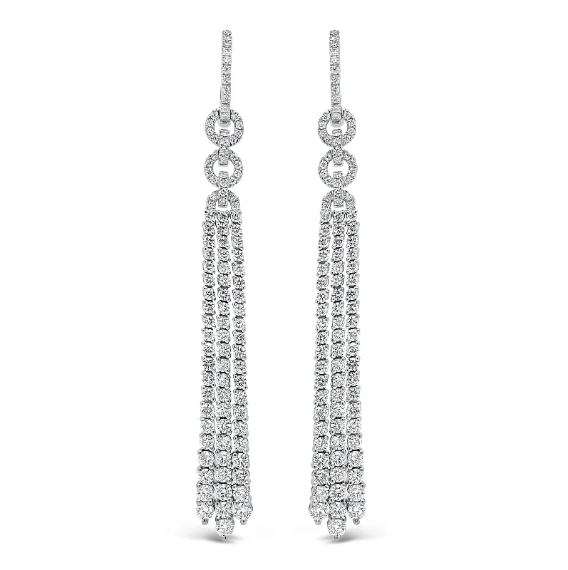 Exclusive Gemstone Jewelry At Special Prices Diamond Double Link Tassel Earrings