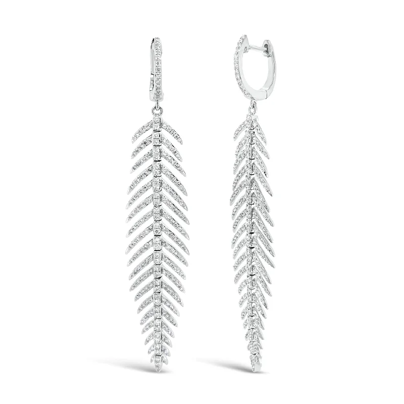 Luxury Jewelry Clearance – Shop Premium Styles Now Diamond Feather Dangle Earrings