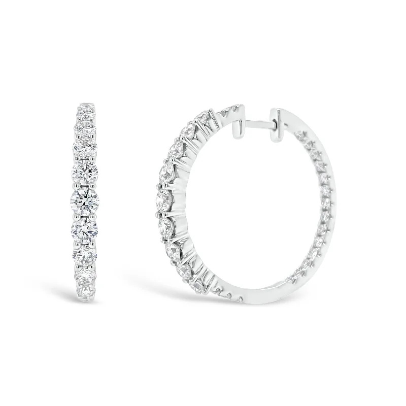 Timeless Elegance, Temporary Discounts – Act Fast Graduating Diamond Interior & Exterior Hoop Earrings