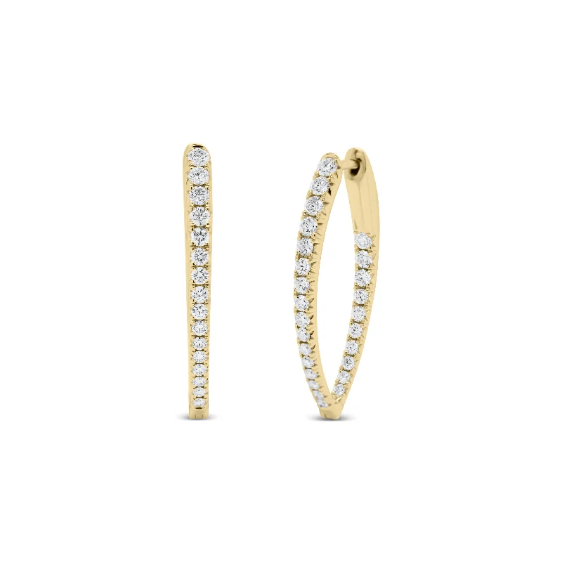 Affordable Elegance – Special Jewelry Sale Now Live Diamond Interior & Exterior Pointed Hoop Earrings