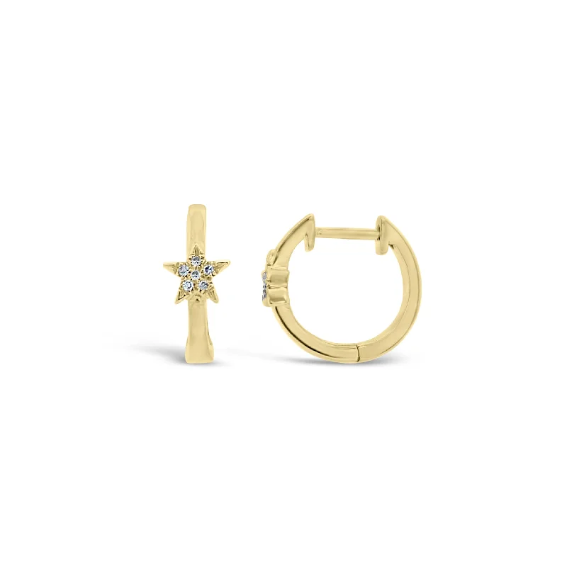 Luxury Jewelry Now At Special Promotional Rates Diamond Star Accent Huggie Earrings