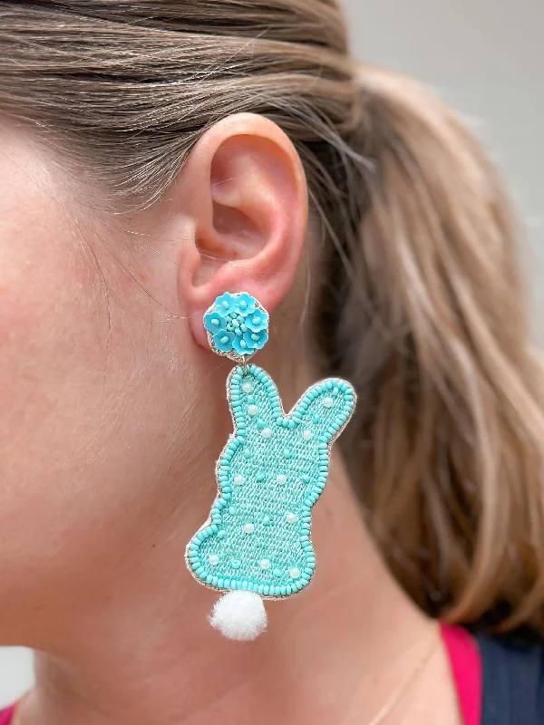 Adjustable Charm Bracelets For A Perfect Fit Easter Bunny Beaded Dangle Earrings - Blue