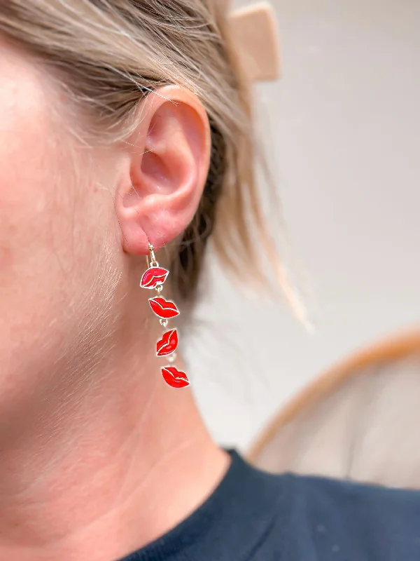 Accessorize For Less – Luxury Jewelry At Affordable Prices Enamel Lips Dangle Earrings