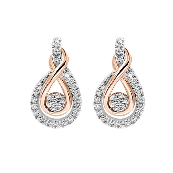 Personalized Jewelry Sale – Unique Pieces At Great Prices MIX METAL ROSE GOLD SILVER DIAMOND (1/5CTW) EARRING