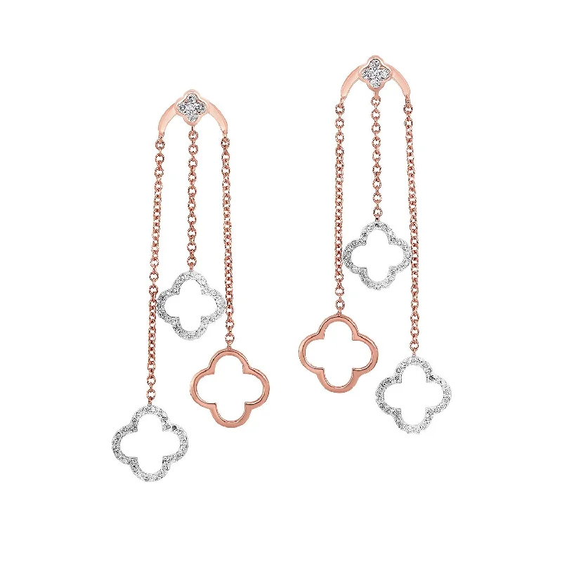 Limited-Stock Jewelry Sale – Once It's Gone, It's Gone 10KT Two-Toned Star Drop Earrings 3/8 CTW