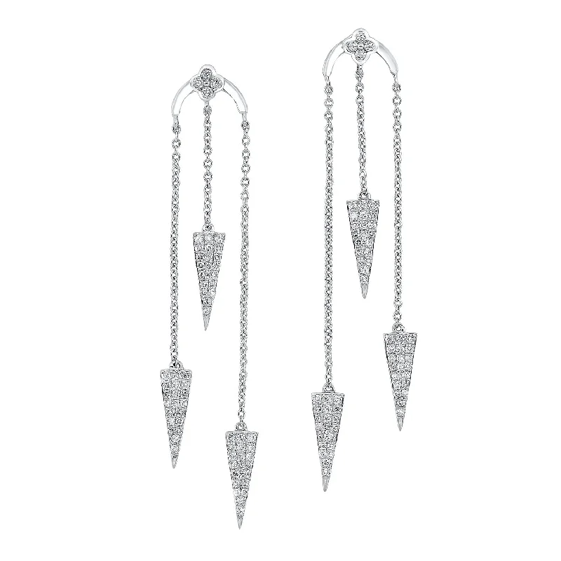 Stunning Jewelry At A Fraction Of The Price 10KT White Gold Arrow Drop Earrings 1/2 CTW