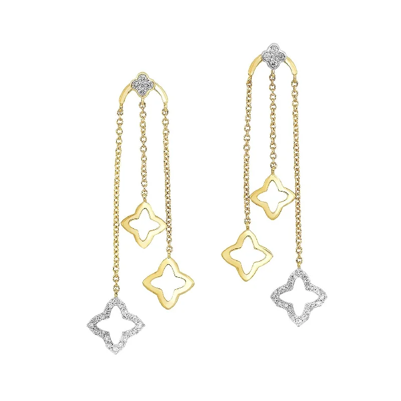 Special Jewelry Deals – Upgrade Your Collection 10KT Two-Toned Star Drop Earrings 1/3 CTW