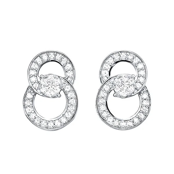 Elevate Your Outfit With Discounted Statement Jewelry 10KT WHITE GOLD DIAMOND (1/2CTW) EARRING