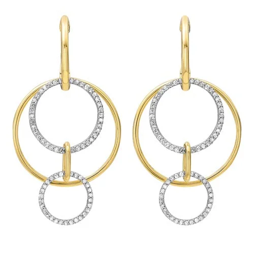 Holiday Jewelry Sale – Perfect Gifts At Great Prices Cutout Circle Diamond Earrings In 14K Yellow Gold (1/2 Ct. Tw.)