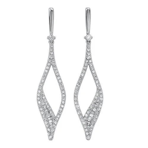 Trending Jewelry Styles Now At Limited-Time Discounts Diamond Teardrop Kite Dangle Earrings in 14k White Gold (¾ ctw)