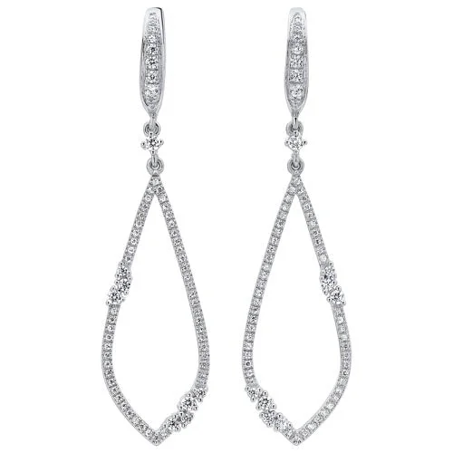 Shop Trending Jewelry With Exclusive Savings Open Teardrop Diamond Earrings in 14K White Gold (1/2 ct. tw.)