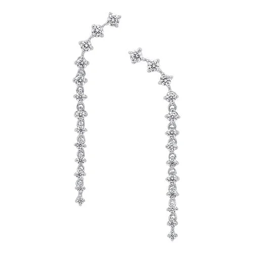 Buy More, Save More On Stunning Jewelry Designs Linear Diamond Drop Earrings in 10K White Gold (1/2 ct. tw.)