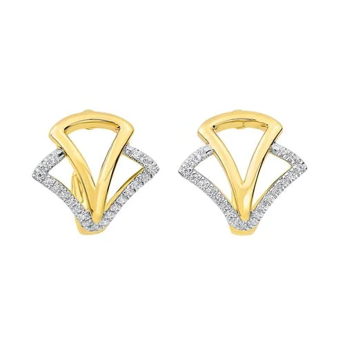 Limited-Time Offer On Premium Jewelry Collections Diamond Geometric Earrings In 14K Yellow Gold (1/8 Ct. Tw.)