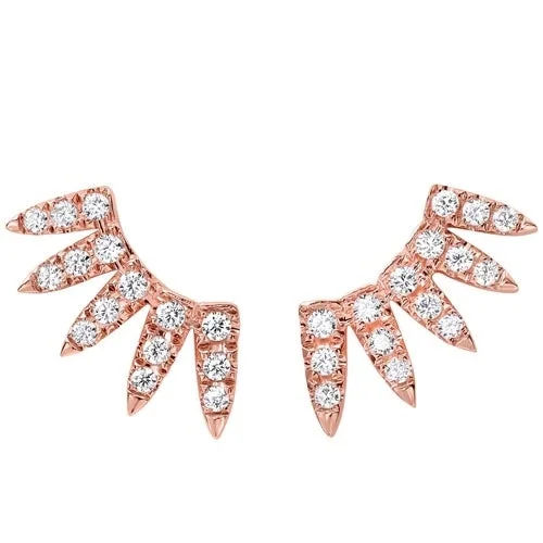 Grab Your Dream Jewelry At The Lowest Prices Diamond Feather Earrings in 14K Rose Gold (1/2 ct. tw.)