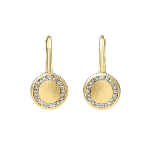 Bestselling Jewelry At Special Promotional Rates Diamond Eternity Halo Dangle Earrings In Gold (1/8ctw)