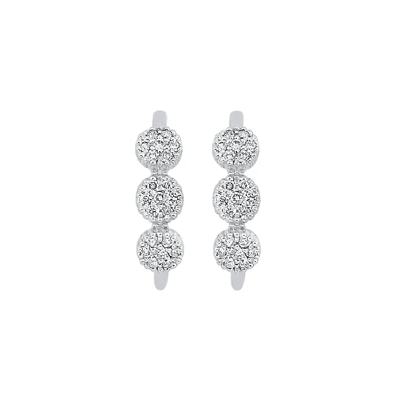Elegant Jewelry Pieces At Unbelievable Prices 10KT Circle Bar Earrings -- 1/8 CTW