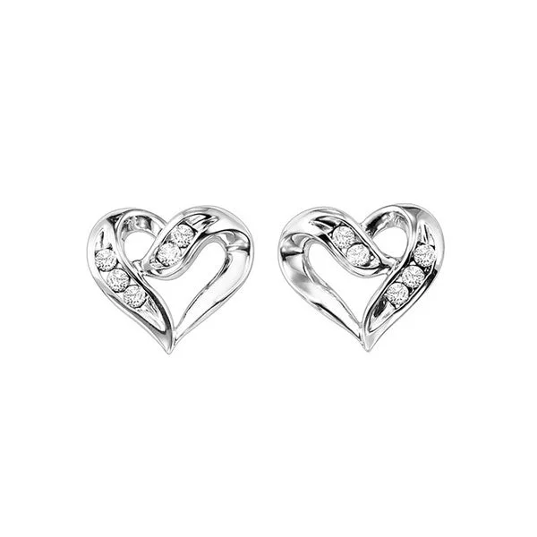 Get Your Favorite Jewelry At The Best Price Sterling Silver Diamond Heart Earrings