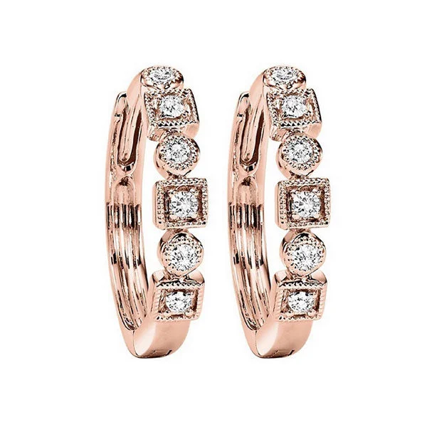 Handcrafted Beauty At Affordable Prices 10KT ROSE GOLD DIAMOND (1/8CTW) EARRING