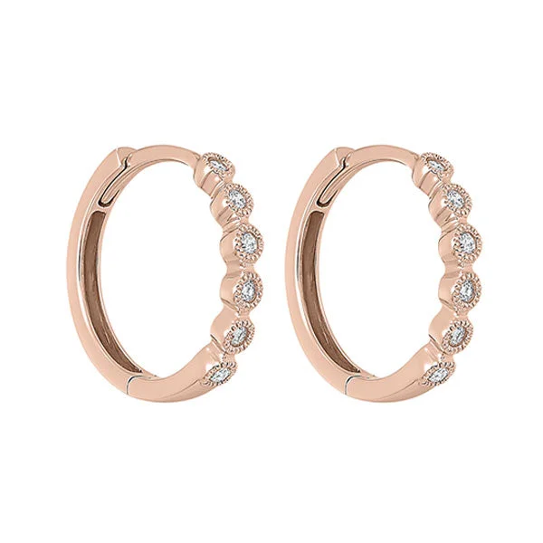 Make Your Outfit Shine With Discounted Jewelry 14KT ROSE GOLD DIAMOND (1/6CTW) EARRING