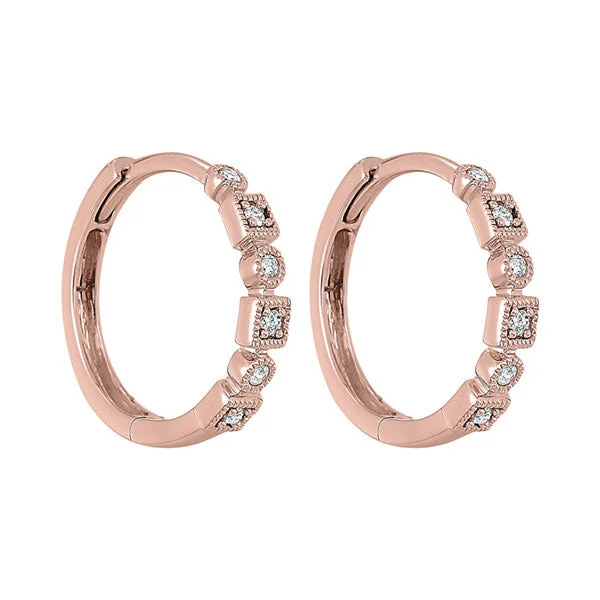 Unique Jewelry For Less – Shop The Sale Now 14KT ROSE GOLD DIAMOND (1/8CTW) EARRING